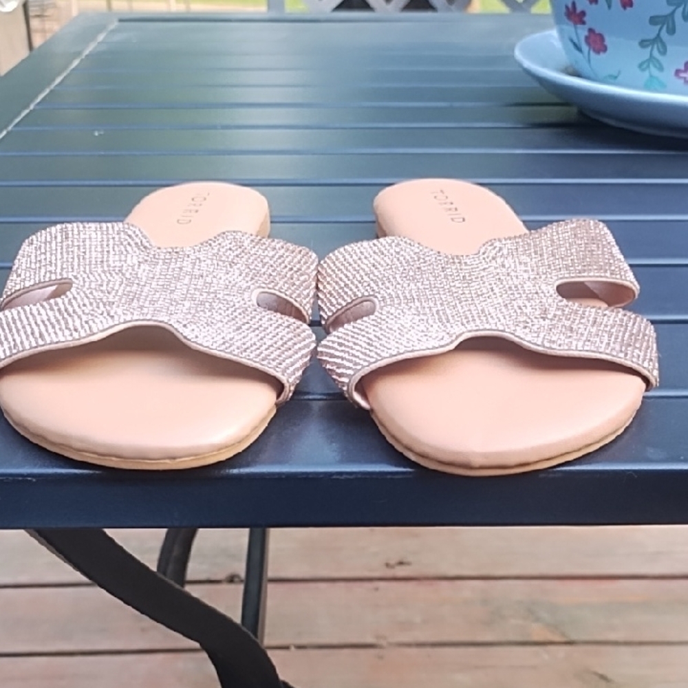 Torrid Gold Slip-On Sandals